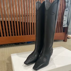 Khaite Dallas Leather Knee High Boots 37.5